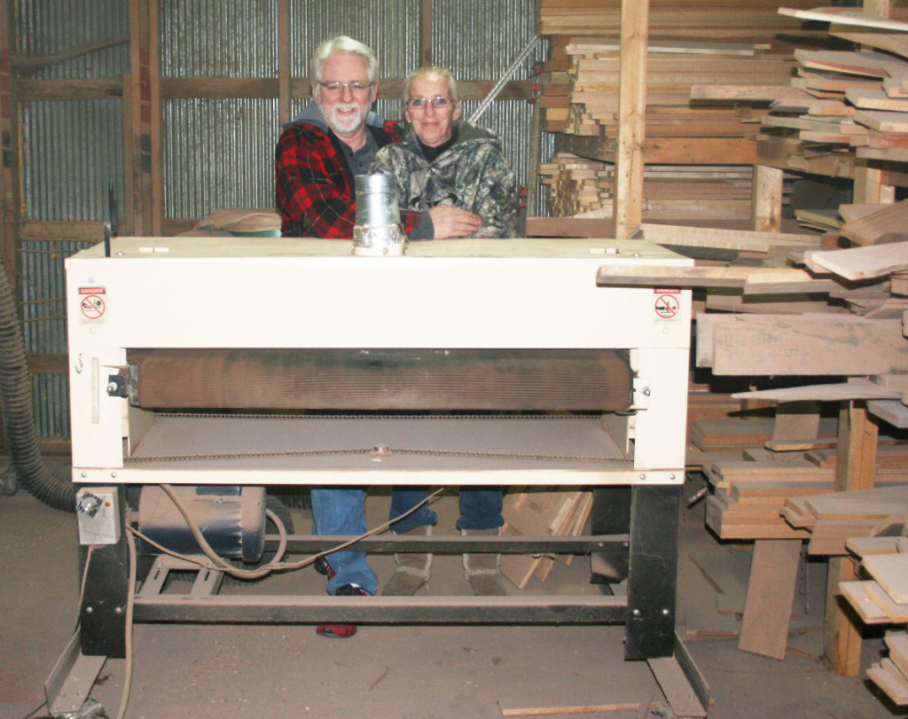 Meet Russell and Beverly Yanney with their Woodmater Drum Sander!
