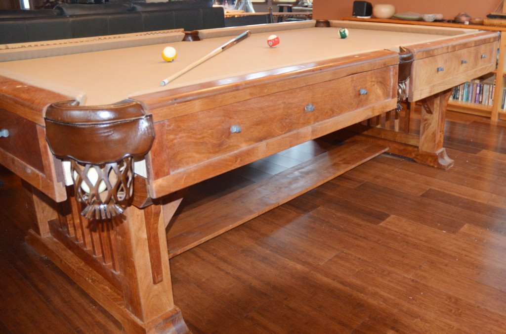 Chuck's pool table is a beauty. His Woodmater Drum Sander and Woodmaster Molder/Planer helped him turn a long-time dream project into a reality.